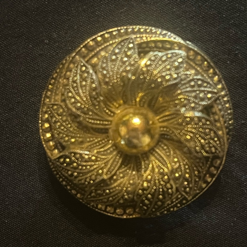 Vintage Gold Tone Floral Scarf Clip West Germany